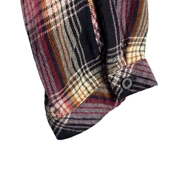 Cloth & Stone for Anthropologie Top Large Soft Flannel Plaid Ruffle Trim Charley - Picture 6 of 16